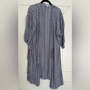 American Eagle Outfitters Blue and White Striped Kimono